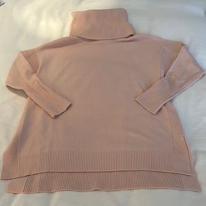 French Connection Boxy Turtle neck Sweater soft acrylic baby pink size S